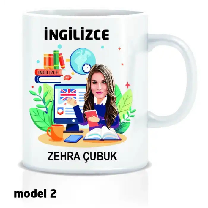 Kişiye Özel Karikatür Çizimli Kupa Bardak - İngilizce