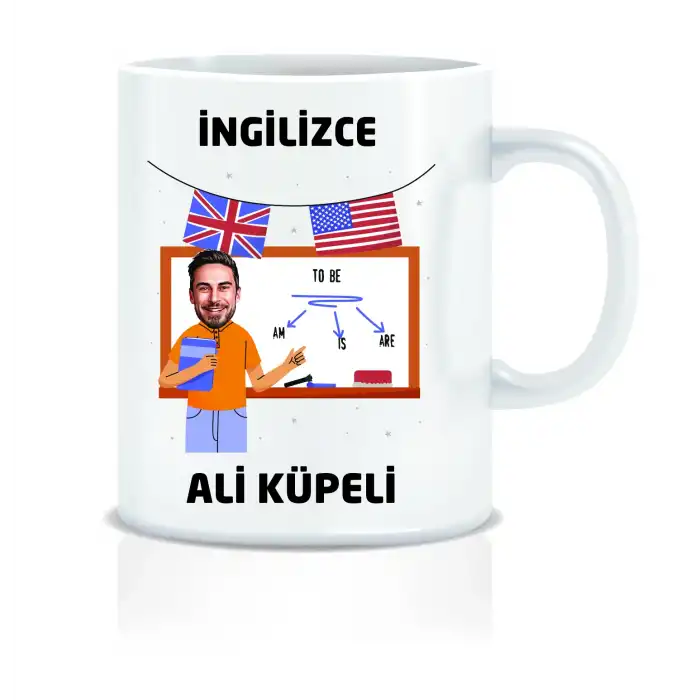 Kişiye Özel Karikatür Çizimli Kupa Bardak - İngilizce