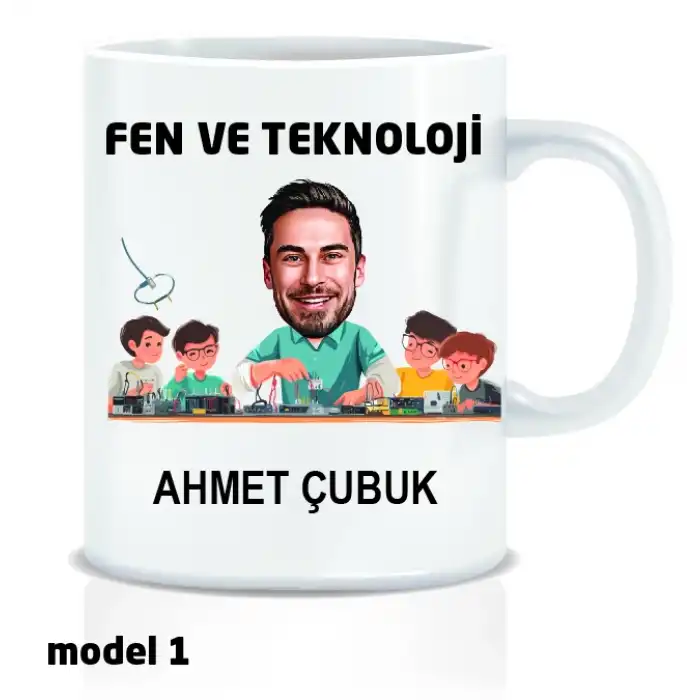 Kişiye Özel Karikatür Çizimli Kupa Bardak - Öğretmen