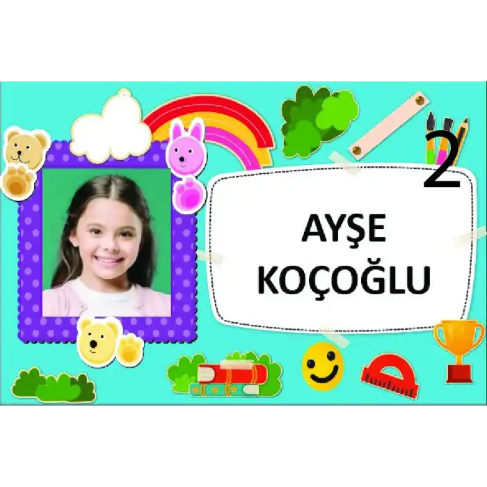 Öğrenci İsimli Dolap Etiketi