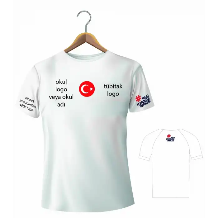 Okul Bilim Fuarı Tişört Görünürlük Rehberi Baskılı