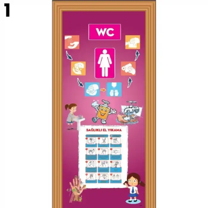 Okul WC Kapı Giydirme (Kız)