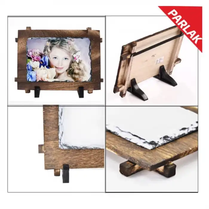 Sublimasyon Baskılı Ahşap Çerçeveli Taş 1