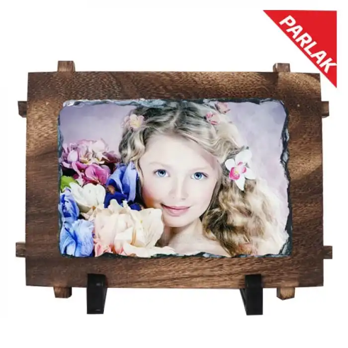 Sublimasyon Baskılı Ahşap Çerçeveli Taş 1