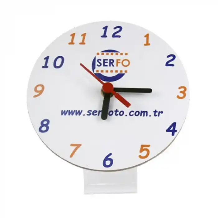 Baskılı Eko.MDF Yuvarlak Masa Saati 1