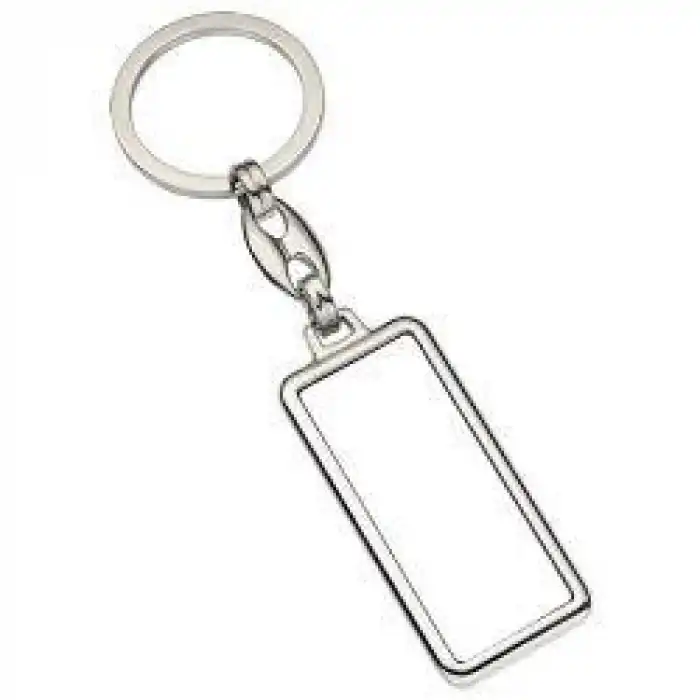 Sublimasyon Gümüş Krom Anahtarlık-Çift Taraflı