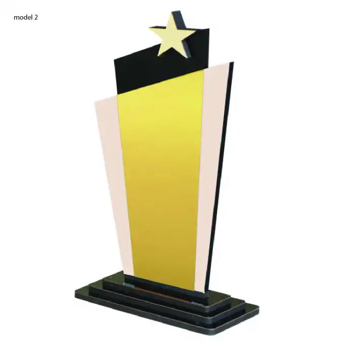 Sublimasyon Metal Baskılı Siyah Ahşap Plaket - Altın Metalli 3