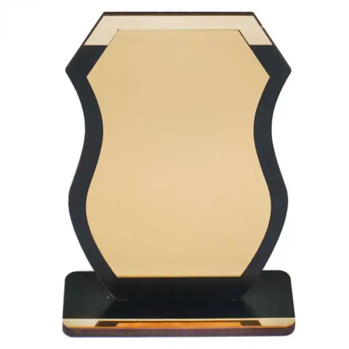 Sublimasyon Metal Baskılı Siyah Ahşap Plaket - Altın Metalli