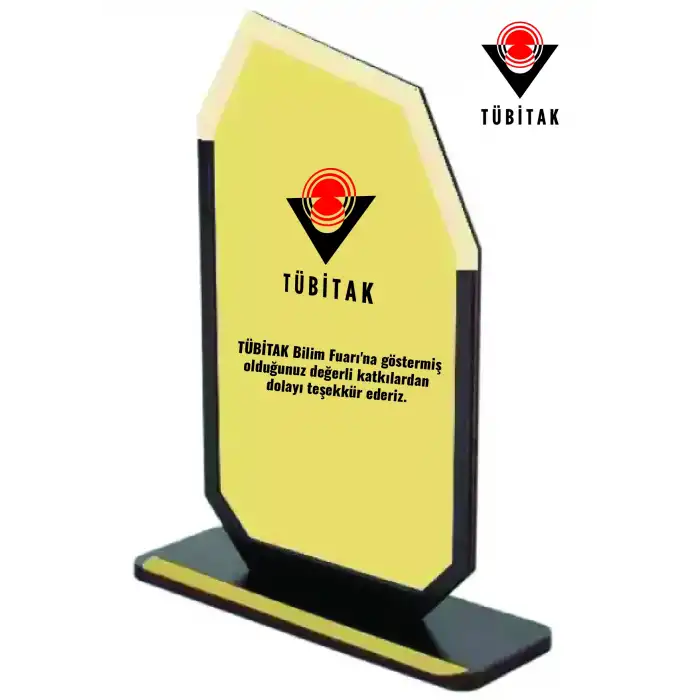 Sublimasyon Metal Baskılı Siyah Ahşap Plaket - Altın Metalli