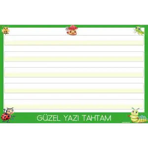 1. Sınıf Yeni Müfredat Yaz Sil Tahtası PVC