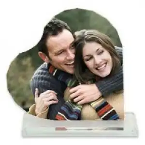 Kristal Beyaz Kalp Plaket