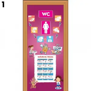 Okul WC Kapı Giydirme (Kız)