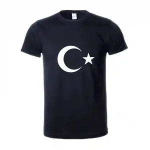 Baskılı Siyah - Kırmızı Tişört % 100 Pamuklu (çocuk)