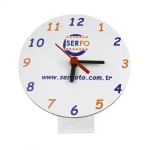 Baskılı Eko.MDF Yuvarlak Masa Saati 1