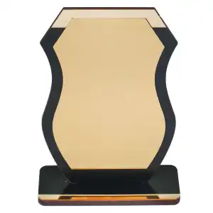 Sublimasyon Metal Baskılı Siyah Ahşap Plaket - Altın Metalli