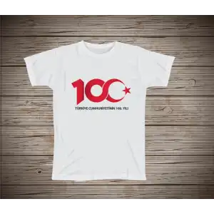 Türkiye Cumhuriyetinin Yüzüncü Yılı Baskılı Tişört 1