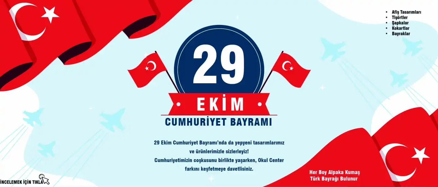 29 EKİM CUMHURİYET BAYRAMI ÜRÜNLERİ