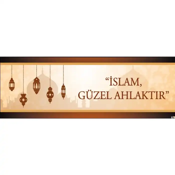 İslam Güzel Ahlaktır Kiriş Yazısı