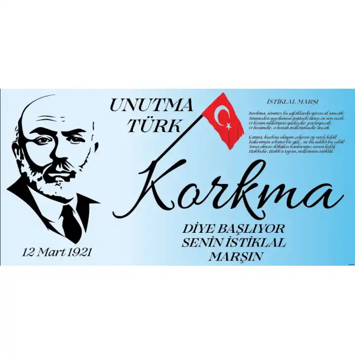 12 Mart İstiklal Marşı (Korkma) Afişi