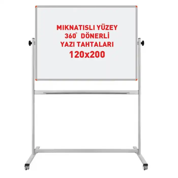 360 Derece Dönerli Mıknatıslı Yazı Tahtası 120x200