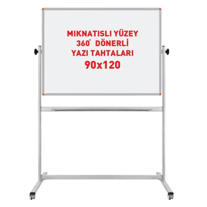 360 Derece Dönerli Mıknatıslı Yazı Tahtası 90x120