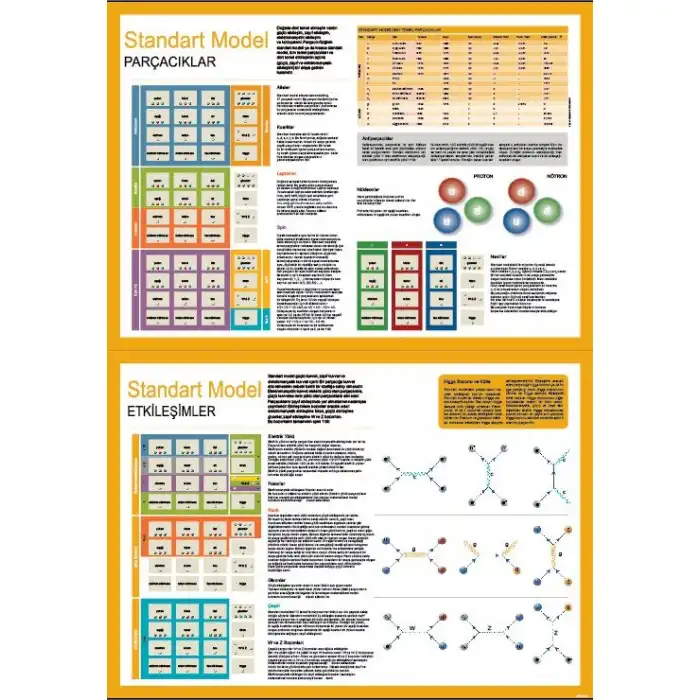 Standart Model Parçacıklar ve Etkileşimler Afişi (Posteri)