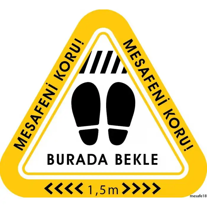 Sosyal Mesafe Yer Yapıştırma 18 (Laminasyonlu)