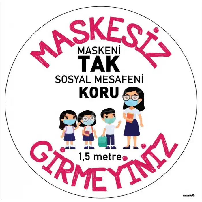 Maskesiz Girmeyiniz Etiketi (Laminasyonlu)