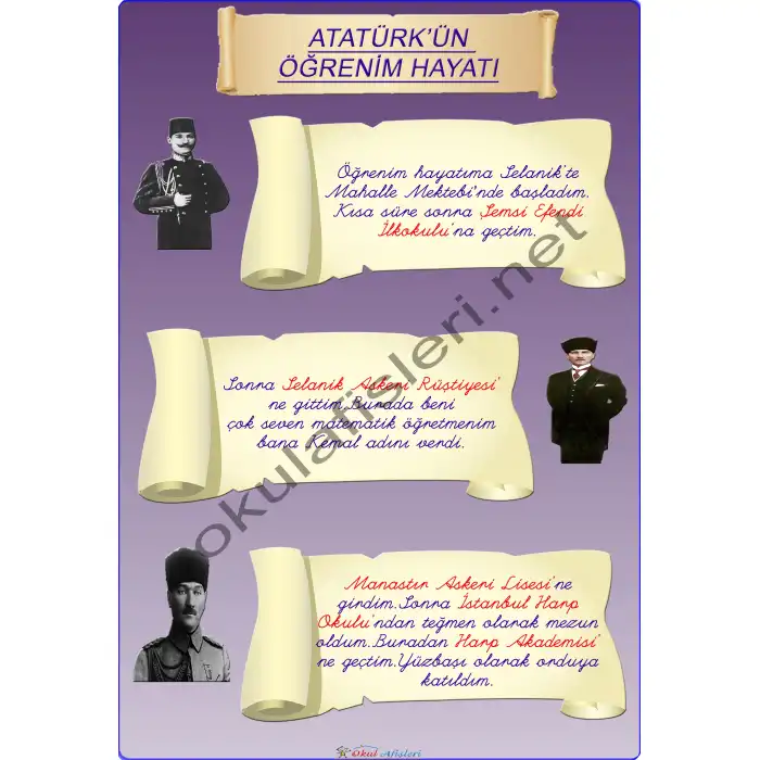 Atatürkün Okul Hayatı Afişi