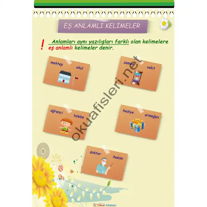 Eş Anlamlı Kelimeler Afişi