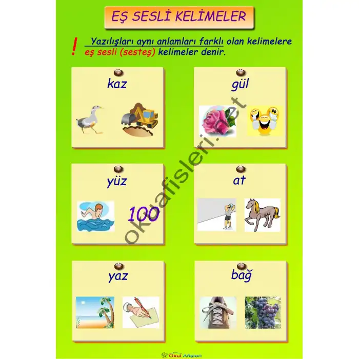 Eş Sesli Kelimeler Afişi