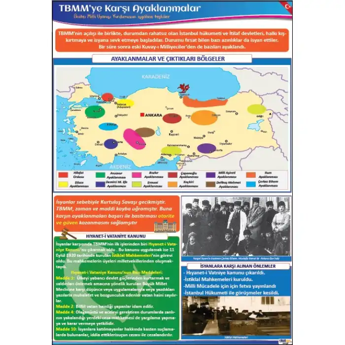 TBMM'ye Karşı Ayaklanmalar Afişi (Posteri)
