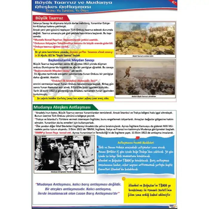 Büyük Taarruz ve Mudanya Mütarekesi Afişi (Posteri)