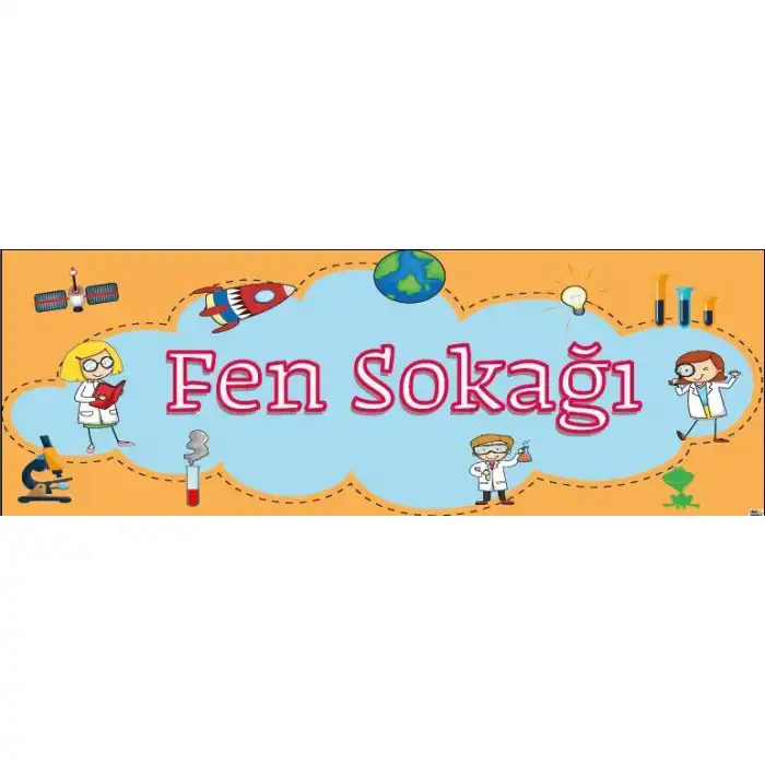 Fen Bilimleri Sokağı Kiriş Yazısı Sarı