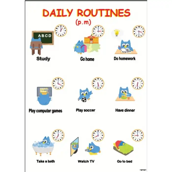 İngilizce Routines Afişi (PM)