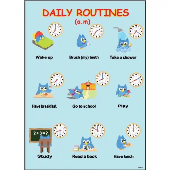 İngilizce Routines Afişi (A.M)