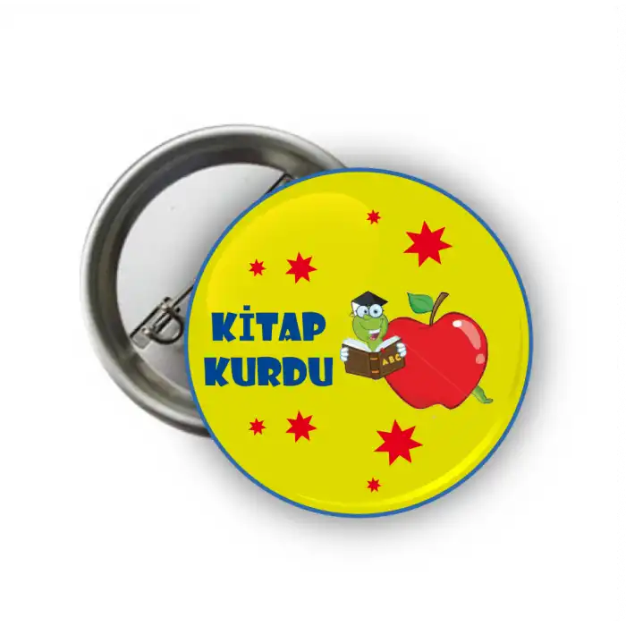 Kitap Kurdu Öğrenci Rozeti (Açık Yeşil)