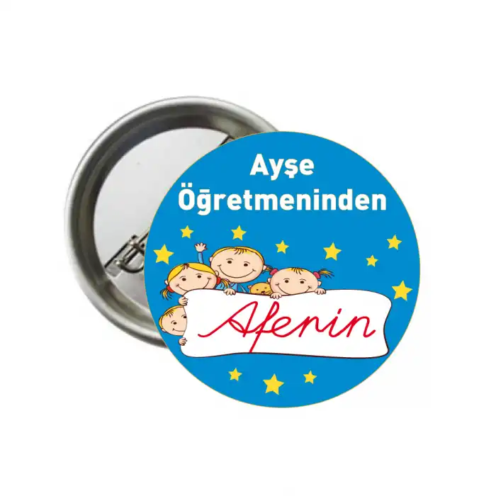Öğretmen İsimli Aferin Rozeti