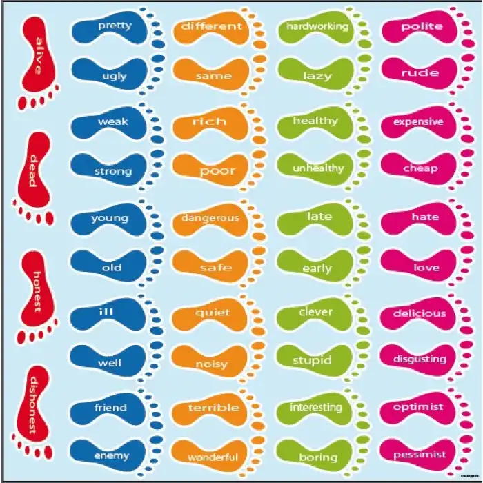 İngilizce Zıtlıklar Ayakizi (footprints&opposites)