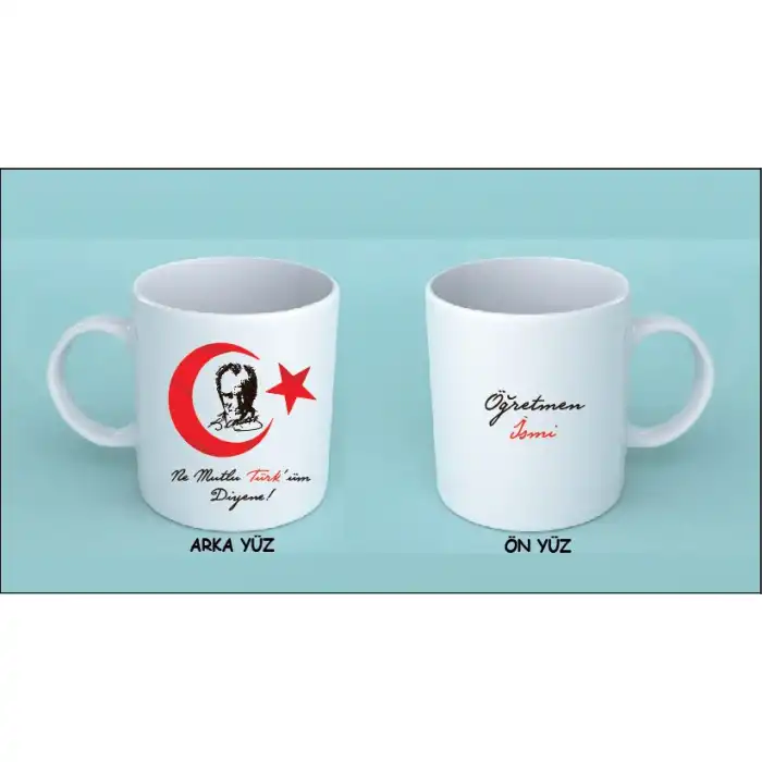 Atatürk ve Ayyıldız Baskılı Kupa