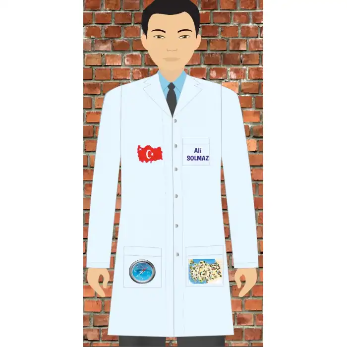 Sosyal Bilgiler Baskılı Erkek Öğretmen Önlüğü 1