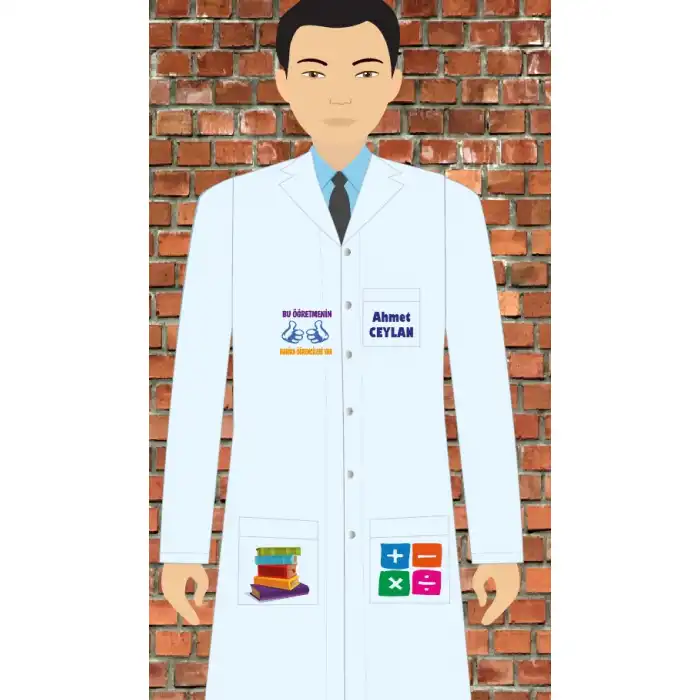 Sınıf Öğretmeni Baskılı Erkek Öğretmeni Önlüğü