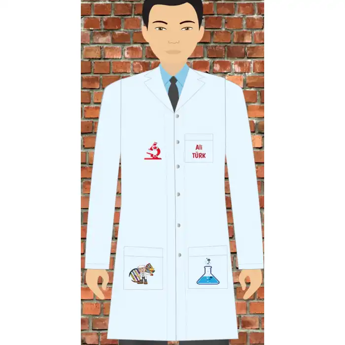 Fen Bilimleri Baskılı Erkek Öğretmen Önlüğü 1