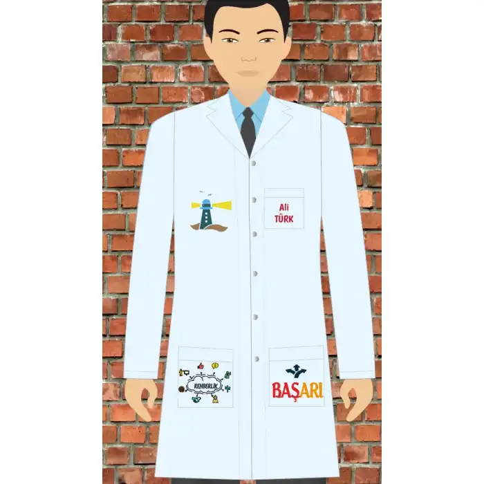 Rehberlik Baskılı Erkek Öğretmen önlüğü
