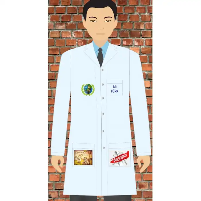 Baskılı Erkek Felsefe Öğretmeni Önlüğü