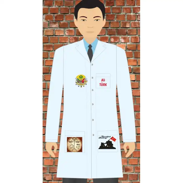 Tarih Baskılı Erkek Öğretmen Önlüğü