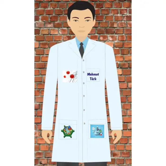 Biyoloji Baskılı Erkek Öğretmen Önlüğü