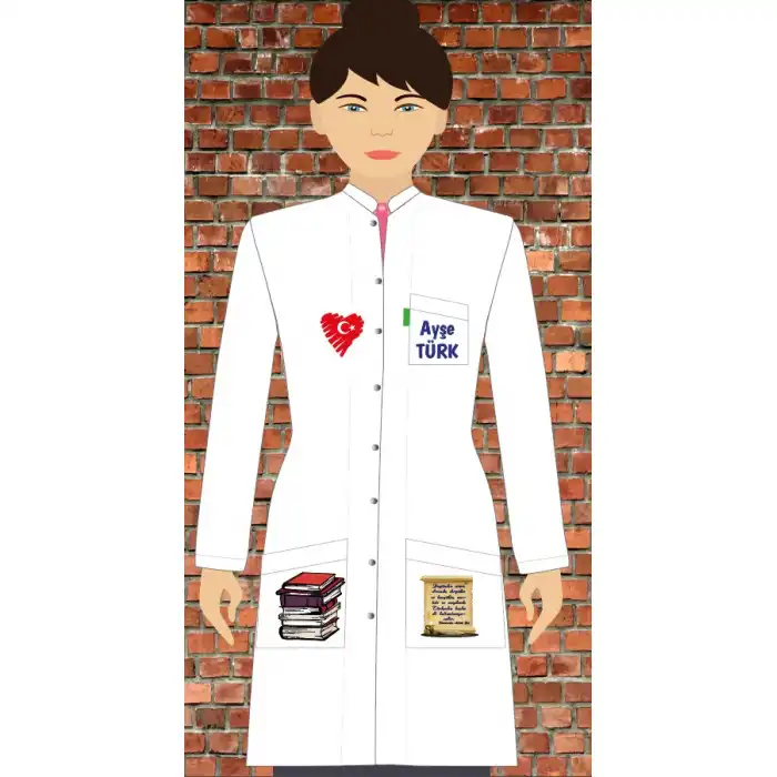 Baskılı Bayan Edebiyat Öğretmeni Önlüğü 1