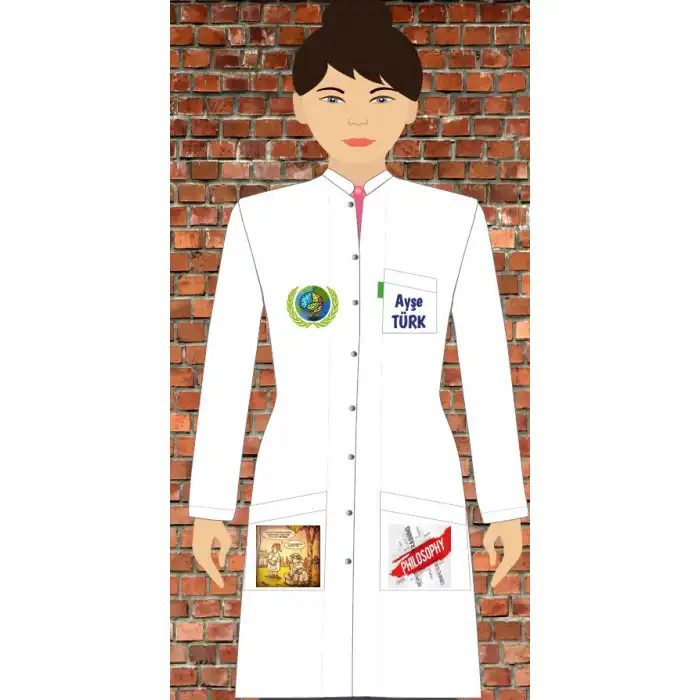 Baskılı Bayan Felsefe Öğretmeni Önlüğü