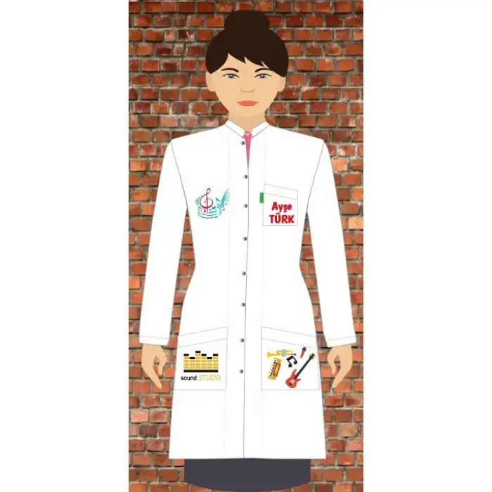Müzik Baskılı Bayan Öğretmen Önlüğü